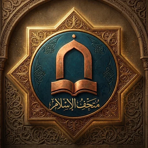 عجائب گھر کا امبلم: لاجوردی ڈسک کے گرد سنہری آٹھ نکاتی ستارہ، جس کے اوپر تانبے کی محراب اور کھلی کتاب