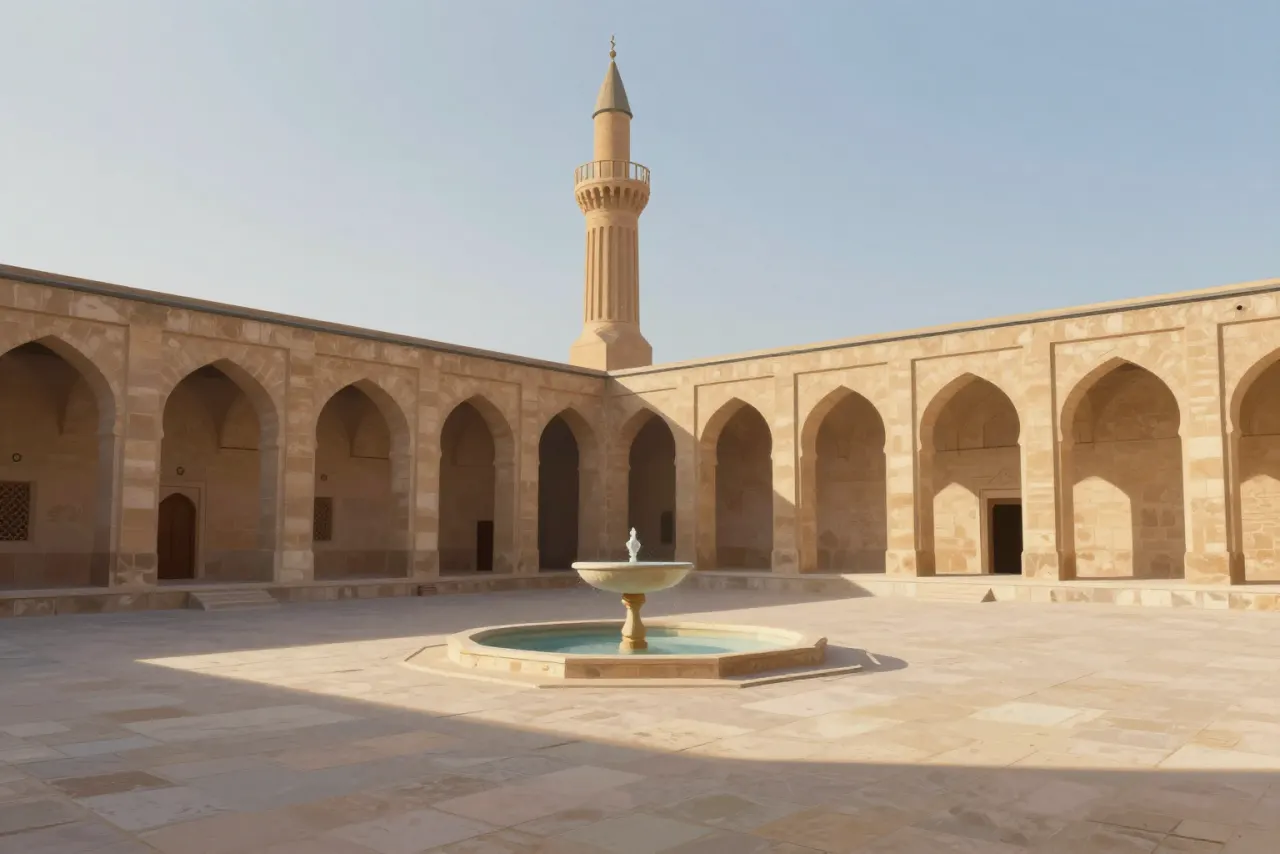 صورة توضيحية مولّدة بالذكاء الاصطناعي لـالجامع الأزهر. المشهد توضيحي ولا يمثل صورة فوتوغرافية للأصل.