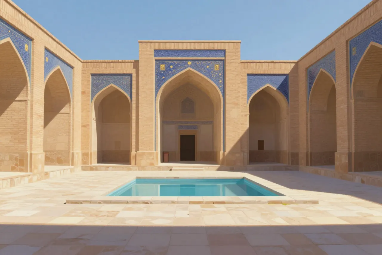 صورة توضيحية مولّدة بالذكاء الاصطناعي لـالخان الصفوي. المشهد توضيحي ولا يمثل صورة فوتوغرافية للأصل.