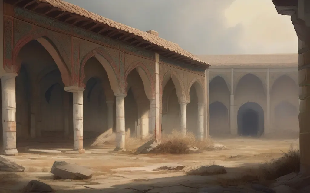 Illustration of the setting of: The battle of Ayn Jalut and the defeat of the Tatars (no people shown)