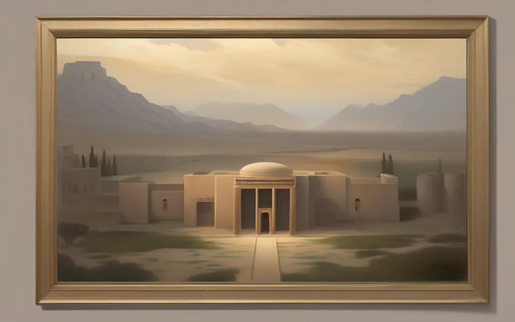 Illustration of the setting of: Al-Rashid lays the nucleus of the House of Wisdom (no people shown)